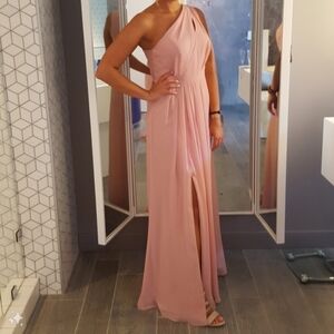 chiffon one-shoulder cutout dress